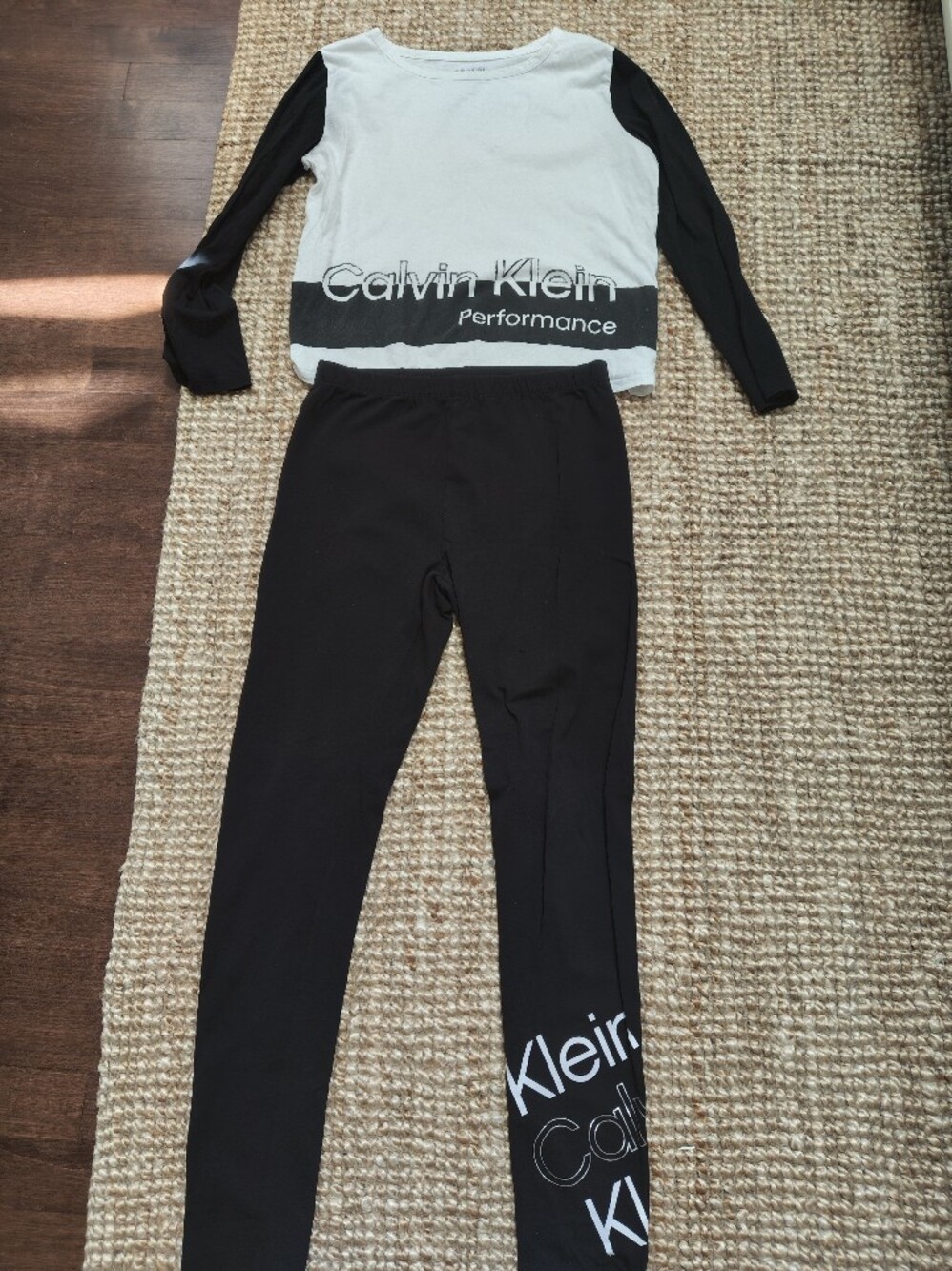 Calvin Klein Performance Kids Black Leggings with Logo Waistband